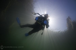 Mr T in sunburst. Vivian quarry. D200, 10.5mm. by Derek Haslam 